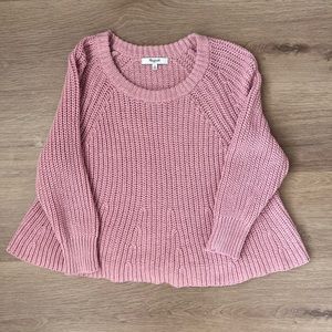 Madewell-SMALL - Pink Flared sweater cropped Preppy Boho